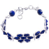 Natural Sapphire Handmade Unique 925 Sterling Silver Bracelet 7 1/4-8 1/4 Y1918