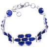 Natural Sapphire Handmade Unique 925 Sterling Silver Bracelet 7 1/4-8 1/4 Y2028
