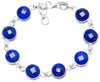 Natural Sapphire Handmade Unique 925 Sterling Silver Bracelet 7-7 3/4 Y0817