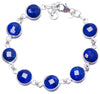 Natural Sapphire Handmade Unique 925 Sterling Silver Bracelet 7-7 3/4 Y0821