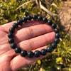 Natural Schungite Shungite Bracelet Round Beads Crystal Healing Stone  Women Men Jewelry Gift