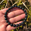 Natural Schungite Shungite Bracelet Round Beads Crystal Healing Stone  Women Men Jewelry Gift