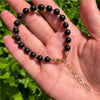 Natural Schungite Shungite Bracelet Round Beads Crystal Healing Stone  Women Men Jewelry Gift