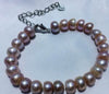 Natural Semiround Pearls Jewelry , 7-8mm Bread Round Pearl Bracelet 17cm Woman Beads Bangles Bracelets for Wedding