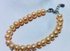 Natural Semiround Pearls Jewelry , 7-8mm Bread Round Pearl Bracelet 17cm Woman Beads Bangles Bracelets for Wedding