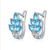 Natural Sky Blue Earrings Fine Jewelry Soild 925 Sterling Silver For Women Earring jacket crystal Earrings