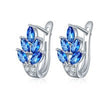 Natural Sky Blue Earrings Fine Jewelry Soild 925 Sterling Silver For Women Earring jacket crystal Earrings