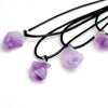 Natural Stone Amethysts Crystal Pendant Necklace Brazil  Druzy Irregular Shape Lavender Semi-precious Chakra Jewelry Necklace