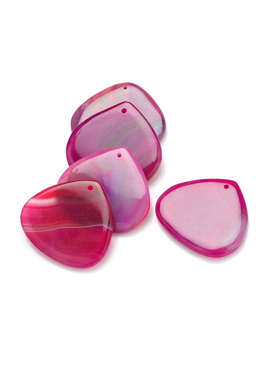 Natural Stone Bead Chain Heart Necklace Agate Pendant Mixed Color Assort Colorful Blue Black Red Agate Pendant Green Connector