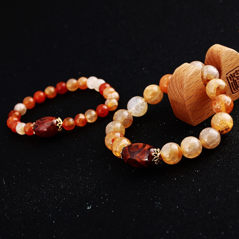 Natural Stone Beaded Bracelets Red Agate Crystal Agate Bracelet Unique Onyx Carnelian Stone Agate Bracelets Kostenloser Versand