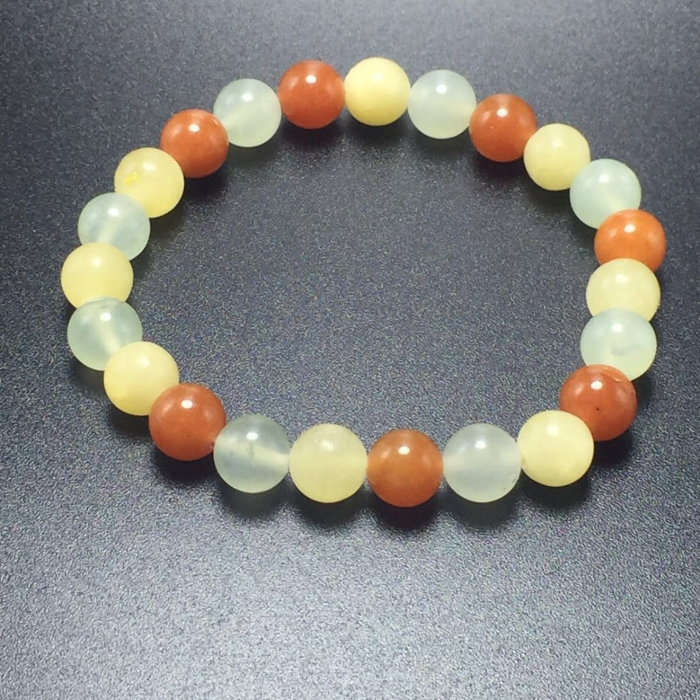 Natural Stone Beads Bracelet Women Aventurine Jade Jewelry Vintage 8mm Natural Stone Beads Tassel Bracelets Bangles Yoga Jewelry