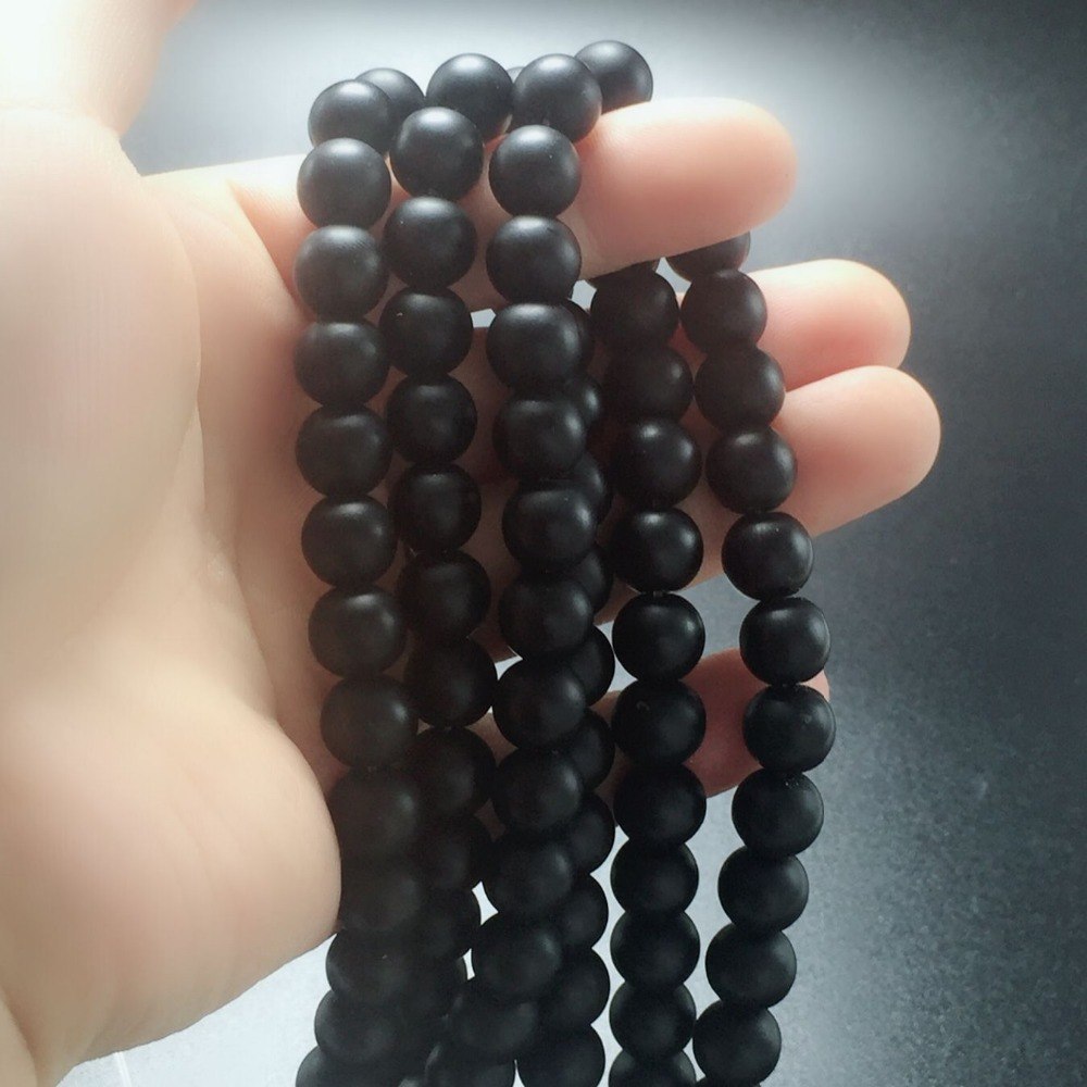 Natural Stone Beads For Jewelry Making Black Onyx Agate Chalcedony Diy Handmade Natural Stone Beads For Jewelry Making Round NEW