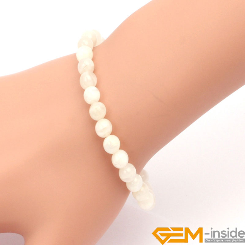 Natural Stone Beads Natural Moonstone Beads DIY Loose Beads Elastic Bracelet jewelry For Women !   !