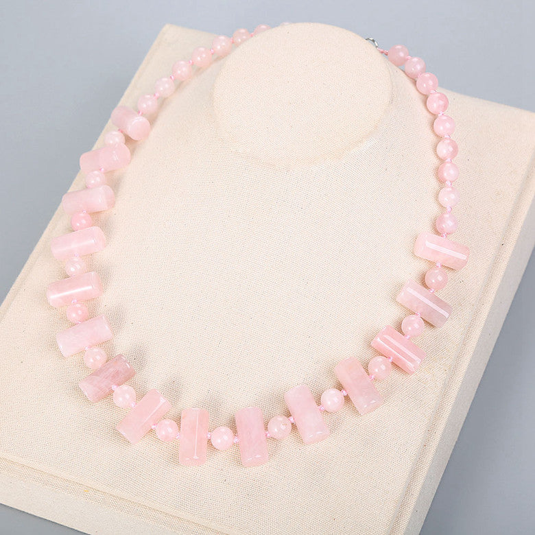 Natural Stone Beads Statement Necklaces & Pendants Women Jewelry Collares Jade Original Geometric Gem Crystal Party Jewelry Love