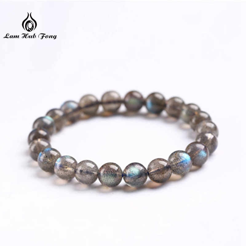 Natural Stone Bracelet 6-8mm Moonstone Women Fashion Bracelets 2020 Blue Light Beads Man Bracelet Jewelry Unisex Wholesale