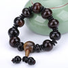 Natural Stone Bracelet Black Agate Crystal Buddhist Buddha Prayer Beads Mala Unisex Men Bracelets Bangles Healing Jewelry Bijoux