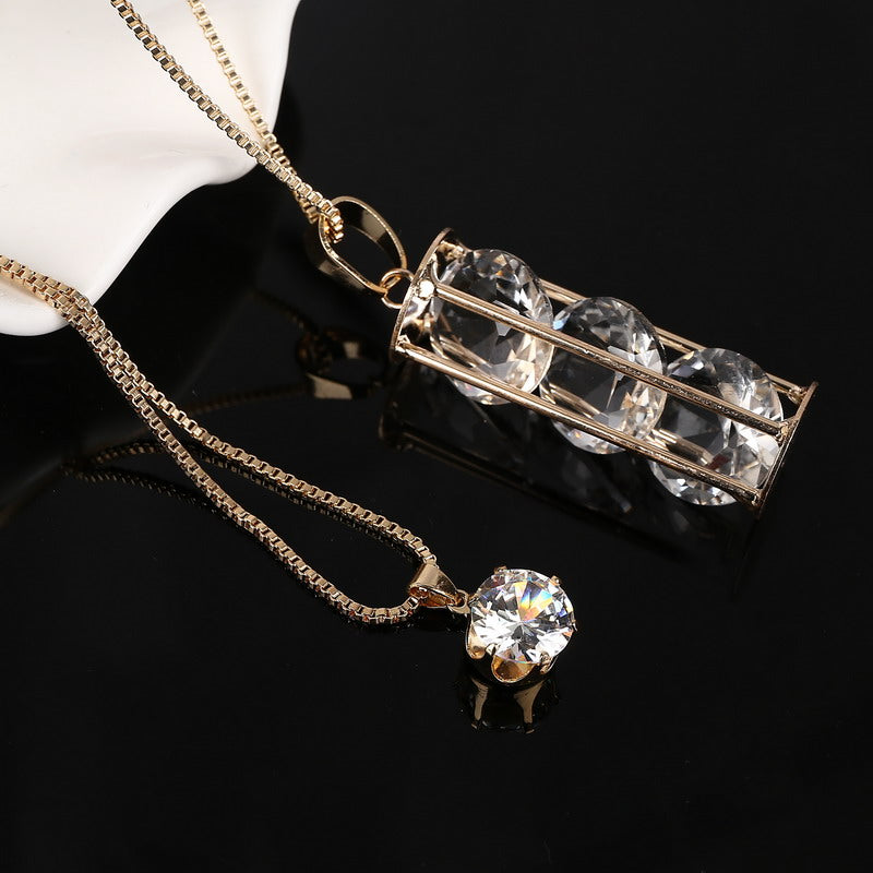 Natural Stone Cat Eye CZ Necklace Gold Silver Plated Chain Pendant Necklaces Wholesale Woman Statement Necklace