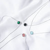 Natural Stone Colorful Pedndant Necklace Pink Green Blue Black Opal Round Neck Link Minimalism Choker Women Gift Jewelry