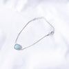 Natural Stone Colorful Pedndant Necklace Pink Green Blue Black Opal Round Neck Link Minimalism Choker Women Gift Jewelry