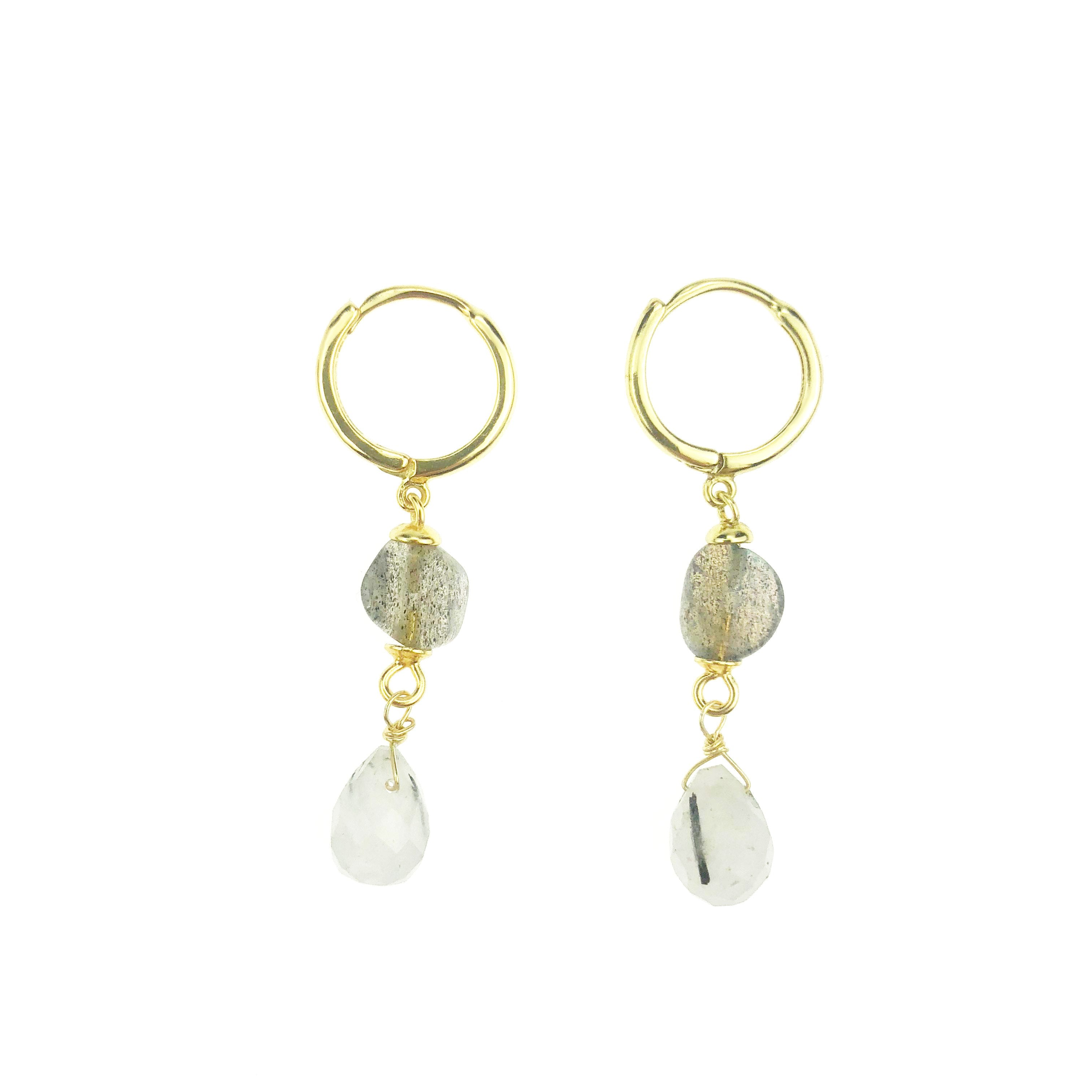 Natural Stone Drop Earrings Ear Line Earrings 925 Sterling Silver Fine Jewelry Fashion Week Designer Gift