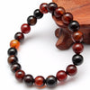 Natural Stone Gem Round Agates Onyx Men Bracelets Bangle 8mm Brown Stripe Ethnic Rosary Energy Beads Prayer Bracelet