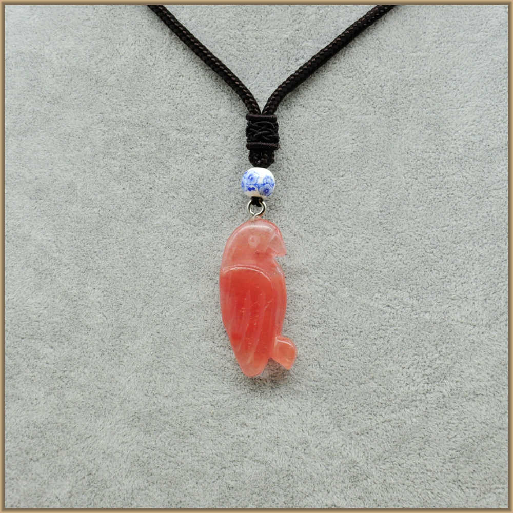 Natural Stone Jewelery Long Necklace Beautiful Women Necklace Crystal Parrot Stone Beads Handmade Jewelry For Women Explanation