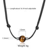 Natural Stone Leather Necklace Choker for Men Boys Single Bead Lava Tiger Eye Lapis Lazuli Adjustable Jewelry  DNM25