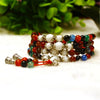 Natural Stone Mix Color Agate Bracelet Round Bead Silver Alabaster Lucky Bangle Women Crystal Quartz Jewelry Love Energy Gift