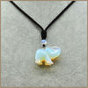 Natural Stone Multicolor Crystal Jade Long Elephant Pendant Necklaces Pendants Auspicious Gifts Jewelry Bags Topaz Obsidian Opal