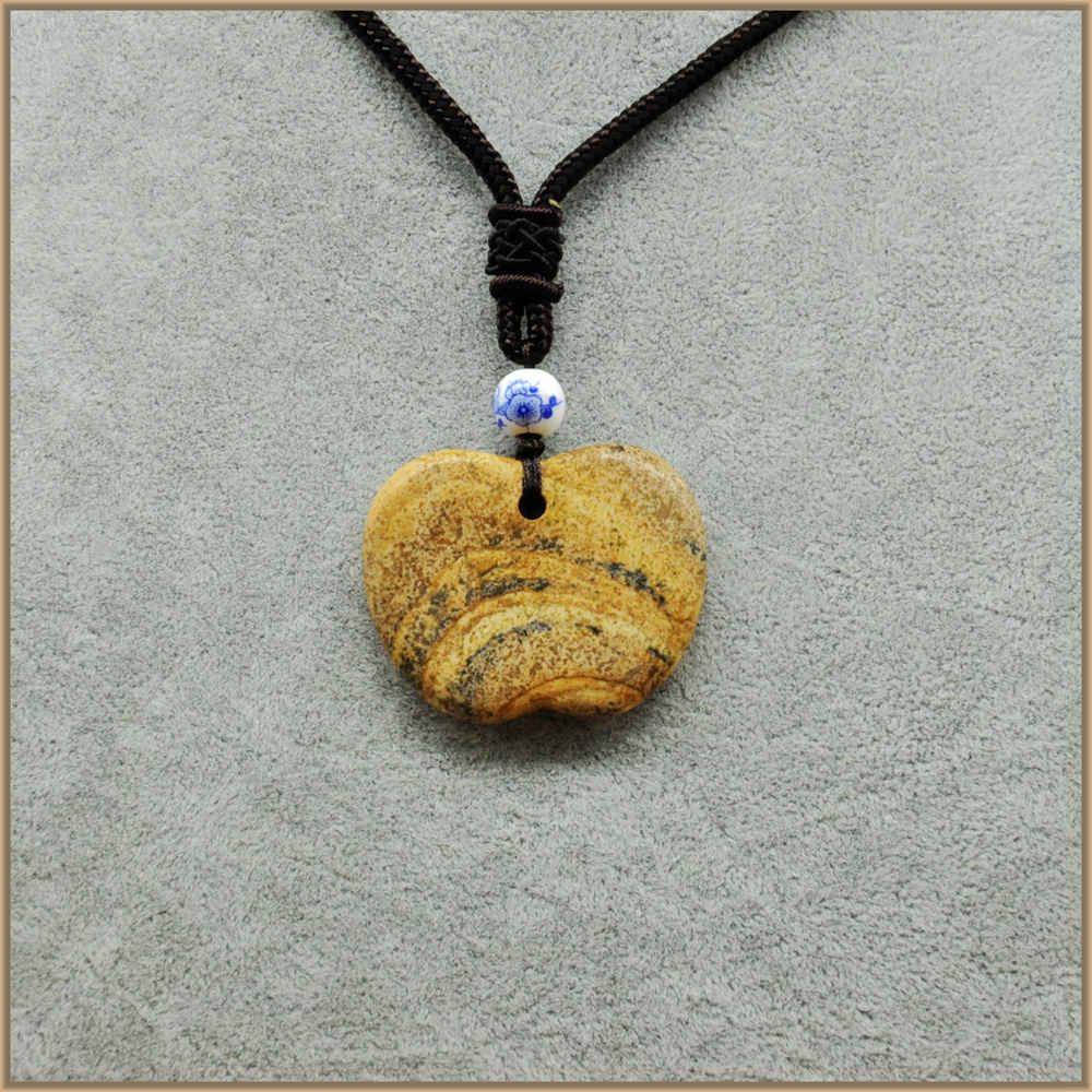 Natural Stone Necklace Apple Crystal Pendant Sweater Chain Colar Masculino Couro Turquoise Necklace Jewelry Labradorit Opal Mode