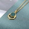 Natural Stone Necklace For Women Stainless Steel Square Pendant Necklaces 2023 Trend Charm Choker Jewelry Collars mujer