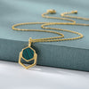 Natural Stone Necklace For Women Stainless Steel Square Pendant Necklaces 2023 Trend Charm Choker Jewelry Collars mujer