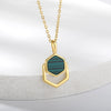 Natural Stone Necklace For Women Stainless Steel Square Pendant Necklaces 2023 Trend Charm Choker Jewelry Collars mujer