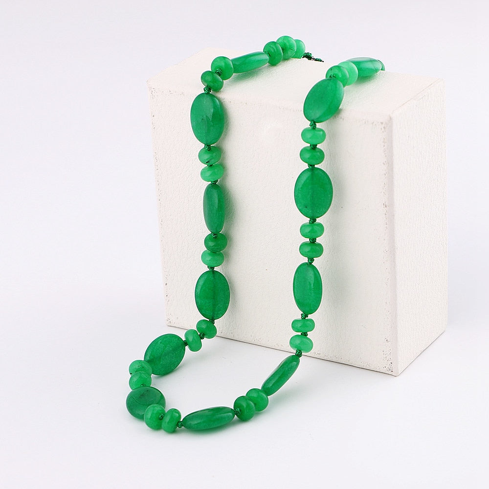 Natural Stone Necklace Vintage Women Crystal Power Natural Stone Chain Charm Gemstone Reiki Healing Men Statement Fine Jewelry