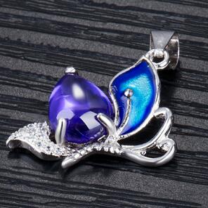 Natural Stone Necklace Water Drop Beads 7x9mm Silver 925 Jewelry Butterfly Shape Elegance Charm Gift For Womens Necklaces 2020