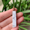 Natural Stone Pendant Raw Mineral Irregular Rectangle Quartz Pendulum Amazonite Tiger Eye Lapsi Pink Crystal Necklaces Healing