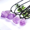 Natural Stone Purple Pendant Necklace Amethysts Crystal  Brazil  Druzy Irregular Shape Lavender  Chakra Jewelry Necklace