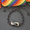 Natural Stone Tibet Diz Beads Black and White Tiger Tooth Adjustable Men & Women's Bracelet High Qaulity
