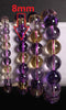 Natural Stones Ametrine Bracelet Citrine Amethyst Crystal Quartz Round Bead Men Women Bracelet Healing Energy Gift Lucky Jewelry