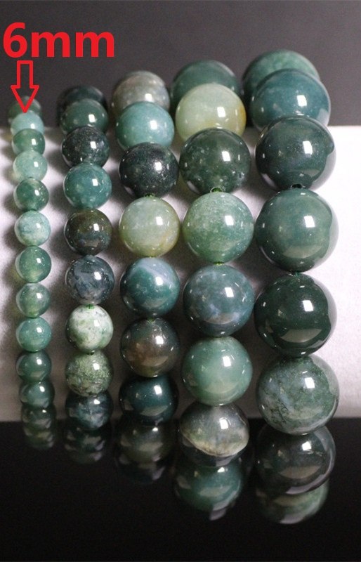Natural Stones Aquatic Green Agate Bracelet Onyx Crystal Quartz Round Bead Men Women Bracelet Healing Energy Gift Lucky Jewelry