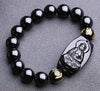 Natural Stones Black Obsidian Buddha Bracelet Crystal Quartz Round Bead Men Women Bracelet Healing Energy Gift Lucky Jewelry