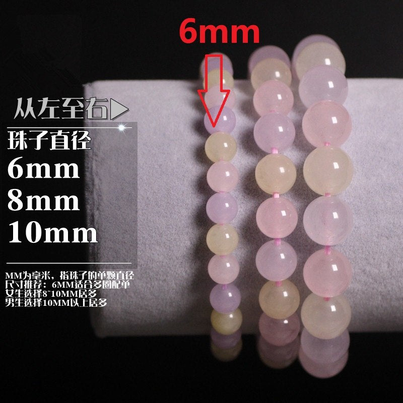 Natural Stones Candy Color Chalcedony Bracelet Crystal Quartz Round Bead Women Bracelet Healing Reiki Energy Gift Lucky Jewelry