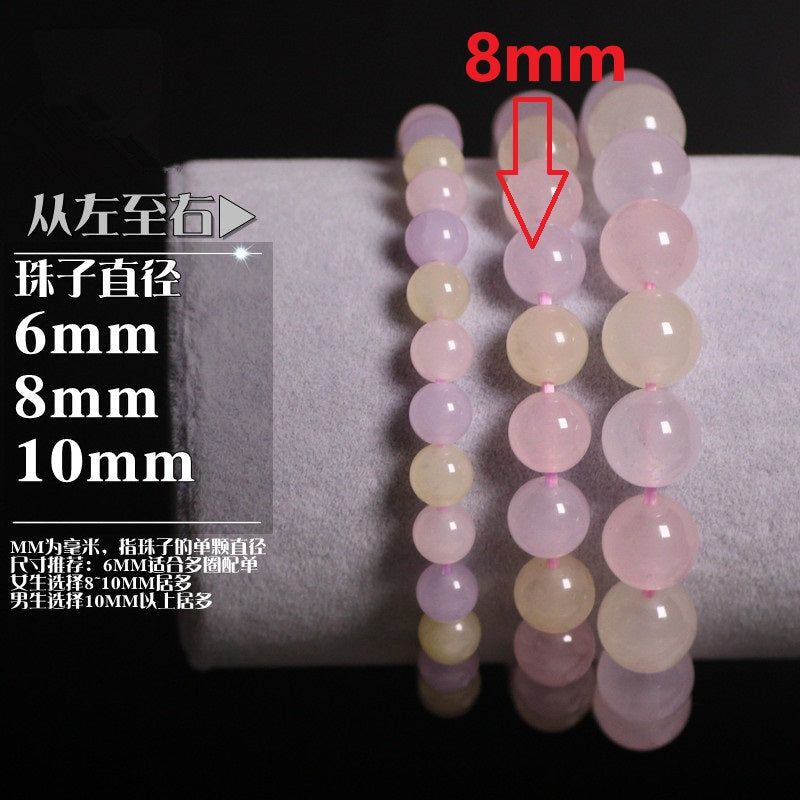 Natural Stones Candy Color Chalcedony Bracelet Crystal Quartz Round Bead Women Bracelet Healing Reiki Energy Gift Lucky Jewelry