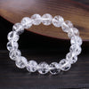 Natural Stones Clear Quartz Bracelets Round Beads Bangle Material Men Women Crystal Quartz Gemstone Jewelry Love Energy Gift