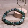 Natural Stones Green Moss Agate Bracelets Round Beads Bangle Material Men Women Crystal Quartz Gemstone Jewelry Love Energy Gift