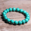 Natural Stones Green Turquoise Bracelets Round Beads Bangle Material Men Women Crystal Guartz Gemstone Jewelry Love Energy Gift