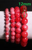 Natural Stones Red Chalcedony Bracelet White Crystal Quartz Round Bead Men Women Bracelet Healing Energy Gift Lucky Jewelry