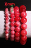 Natural Stones Red Chalcedony Bracelet White Crystal Quartz Round Bead Men Women Bracelet Healing Energy Gift Lucky Jewelry