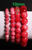 Natural Stones Red Chalcedony Bracelet White Crystal Quartz Round Bead Men Women Bracelet Healing Energy Gift Lucky Jewelry
