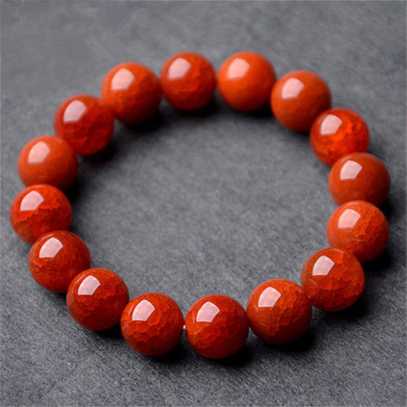 Natural Stones Red Dragon Agate Bracelets Round Beads Bangle Material Men Women Crystal Guartz Gemstone Jewelry Love Energy Gift